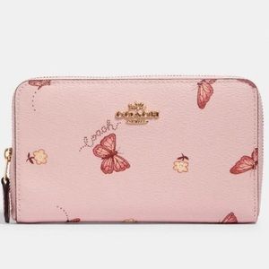 Coach Medium Id Zip Wallet With Butterfly Print